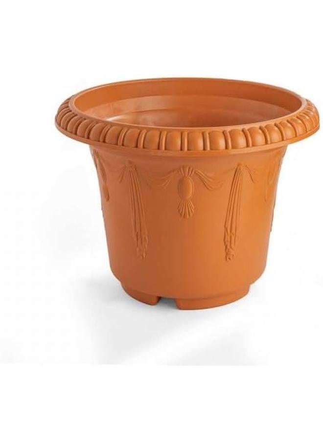 SGC Cosmoplast Plastic Round Flowerpot D50Xh37Cm Brown Color - Image 2