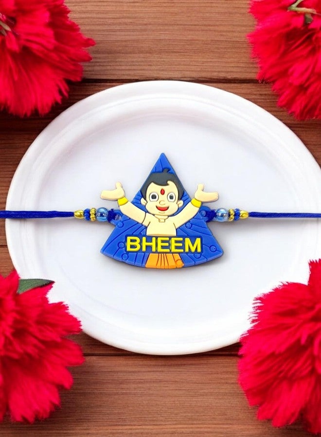 Adiva Boys BHEEM Handmade Rakhi for Brother, Raksha Bandhan Rakhi Gift Set with Roli Chawal (ADVMNKR00003) - Image 4