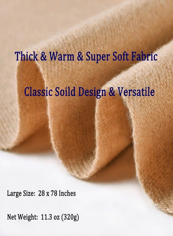 شالات وأوشحة صوفية للنساء، أوشحة شتوية ناعمة وسميكة ودافئة من صوف الباشمينا بلون الجمل لحفلات الزفاف والسهرات (لون الجمل) - Image 3