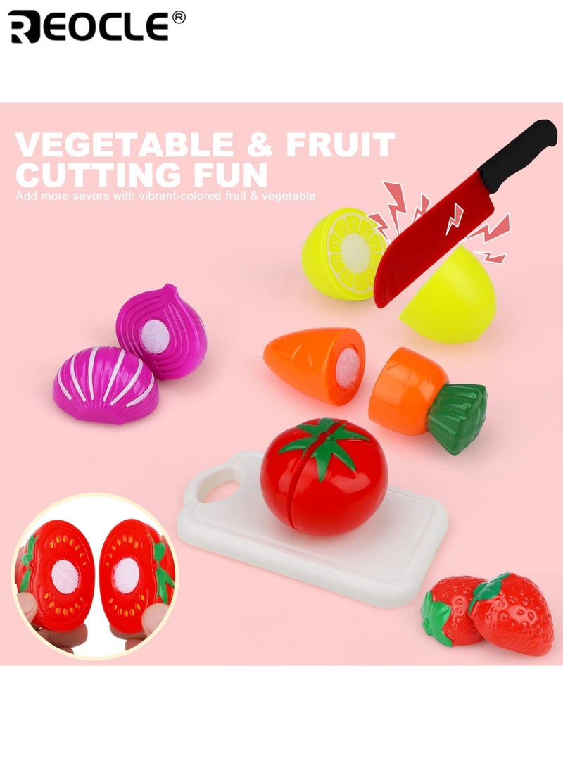 REOCLE 47pcs Children's Simulated Cooking Toys Role-Playing Kid's Toys Kitchen Game Early Education Enhance Learning and lmagination Durable Plastic Material Birthday Gifts for Boys sand Girls - Image 4
