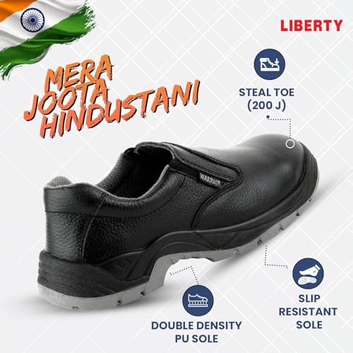 Liberty Warrior Lightweight Slip On Safety Shoes for Man | 3003-123 | Steel Toe Cap | Antislip & Water Resistant | Double Density, Antistatic & Abrasion Resistance | Black | Size 5 UK - Image 4