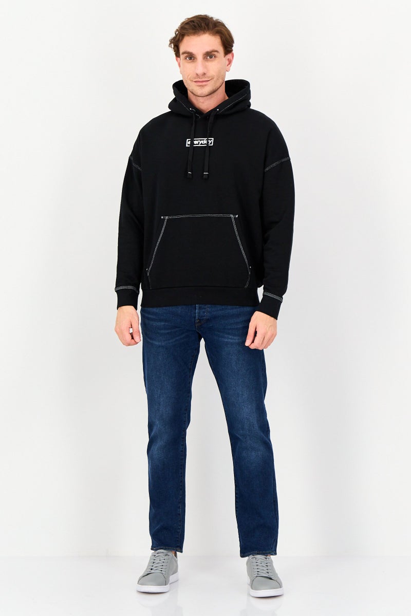 Celio هودي رجالي مزخرف بأكمام طويلة، أسود - Image 4