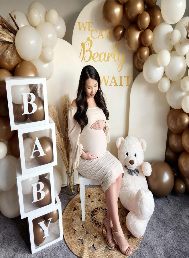 DIMARONGTON We Can Bearly Wait Decal for Baby Shower Banner, Gold Vinyl Wall Decal for Bear-Themed Backdrop, Gender Reveal or Neutral Baby Shower Decorations - Image 3