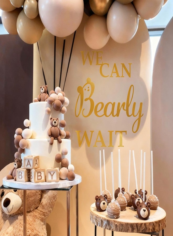 DIMARONGTON We Can Bearly Wait Decal for Baby Shower Banner, Gold Vinyl Wall Decal for Bear-Themed Backdrop, Gender Reveal or Neutral Baby Shower Decorations - Image 5