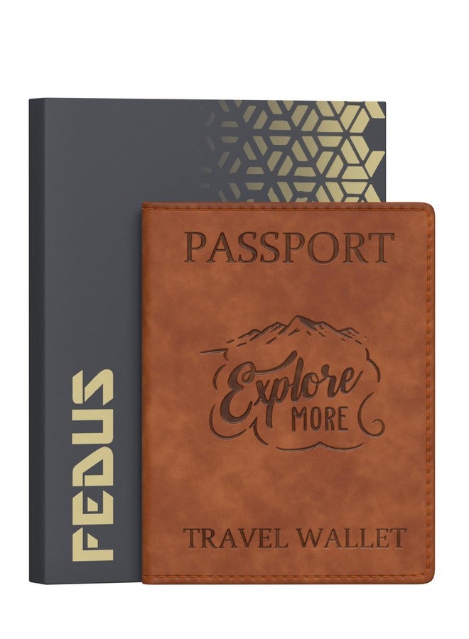 FEDUS FEDUS Passport Holder For Men & Women's Passport Cover Case Wallet Credit/Debit Card, Id Card, Ticket, Currency, Boarding Pass Slots, Rfid Protected Travel Document Accessories Organiser -Faux Leather  - Image 1