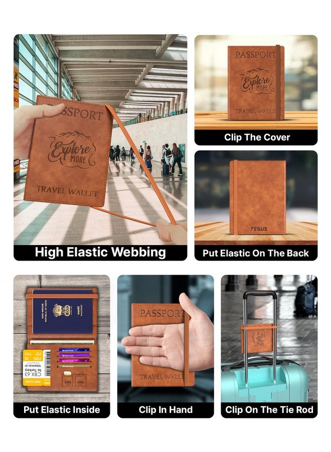 FEDUS FEDUS Passport Holder For Men & Women's Passport Cover Case Wallet Credit/Debit Card, Id Card, Ticket, Currency, Boarding Pass Slots, Rfid Protected Travel Document Accessories Organiser -Faux Leather  - Image 5