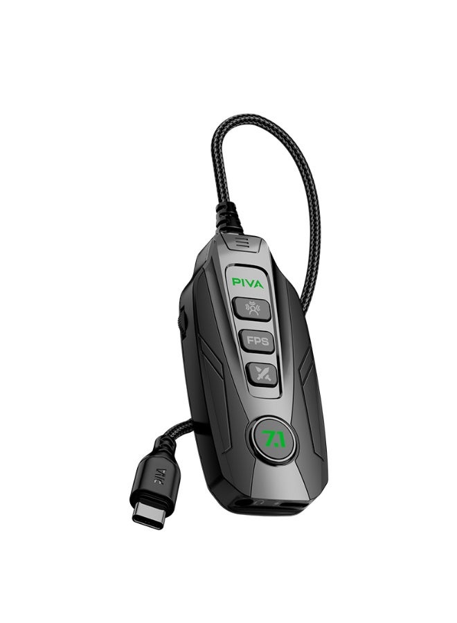 PIVA GS20 Gaming Adapter & Converter Hub Dongle, 7.1 Surround Sound Card with App Control, Type-C USB Hub, 3.5mm Audio, RGB Lighting, 60W Fast Charging, 480Mbps High-Speed Data Transfer – Compatible with RedMagic, iPad, iPhone & Laptops - Image 1