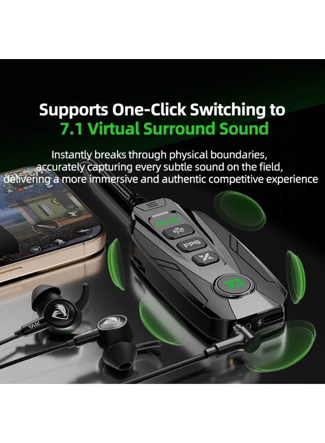 PIVA GS20 Gaming Adapter & Converter Hub Dongle, 7.1 Surround Sound Card with App Control, Type-C USB Hub, 3.5mm Audio, RGB Lighting, 60W Fast Charging, 480Mbps High-Speed Data Transfer – Compatible with RedMagic, iPad, iPhone & Laptops - Image 2