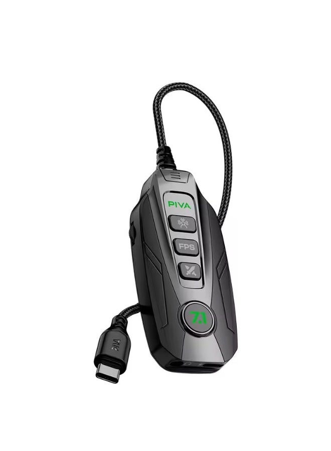 PIVA GS20 Gaming Adapter & Converter Hub Dongle, 7.1 Surround Sound Card with App Control, Type-C USB Hub, 3.5mm Audio, RGB Lighting, 60W Fast Charging, 480Mbps High-Speed Data Transfer – Compatible with RedMagic, iPad, iPhone & Laptops - Image 1