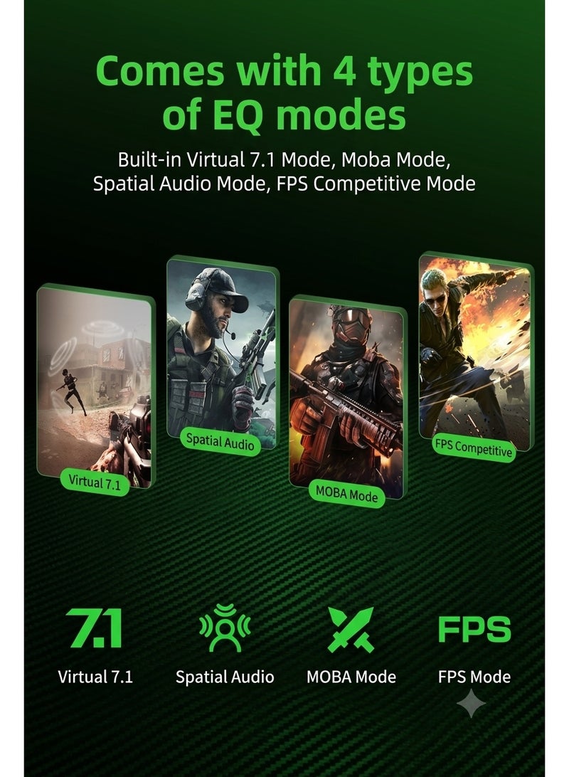 PIVA GS20 Gaming Adapter & Converter Hub Dongle, 7.1 Surround Sound Card with App Control, Type-C USB Hub, 3.5mm Audio, RGB Lighting, 60W Fast Charging, 480Mbps High-Speed Data Transfer – Compatible with RedMagic, iPad, iPhone & Laptops - Image 4