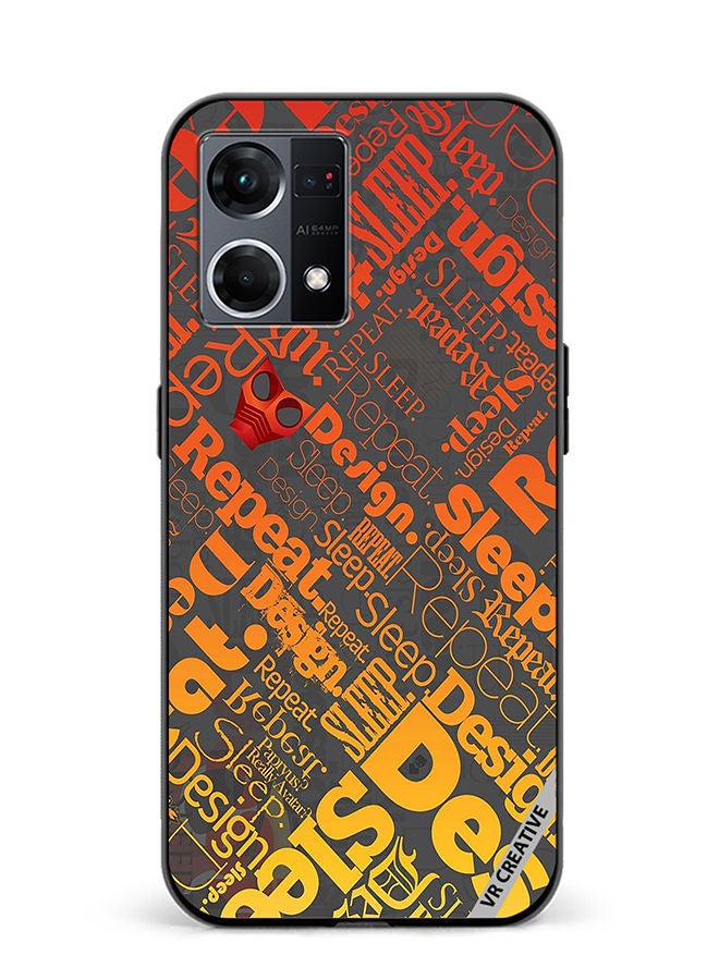 VR CREATIVE Protective Case Cover For Oppo Reno8 4G Sleep Repeat Design Multicolour - Image 1