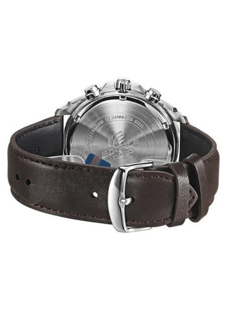 كاسيو ساعة كاسيو إيديفيس كرونوغراف للرجال بحزام جلدي بني - Image 3