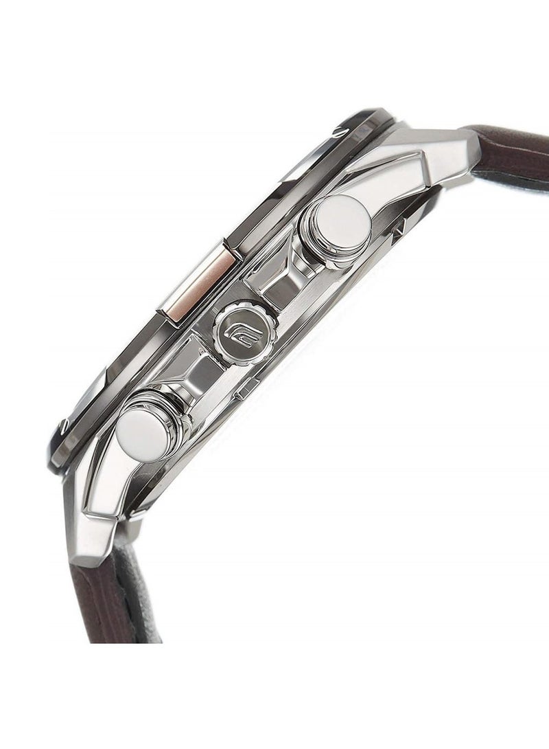 كاسيو ساعة كاسيو إيديفيس كرونوغراف للرجال بحزام جلدي بني - Image 4