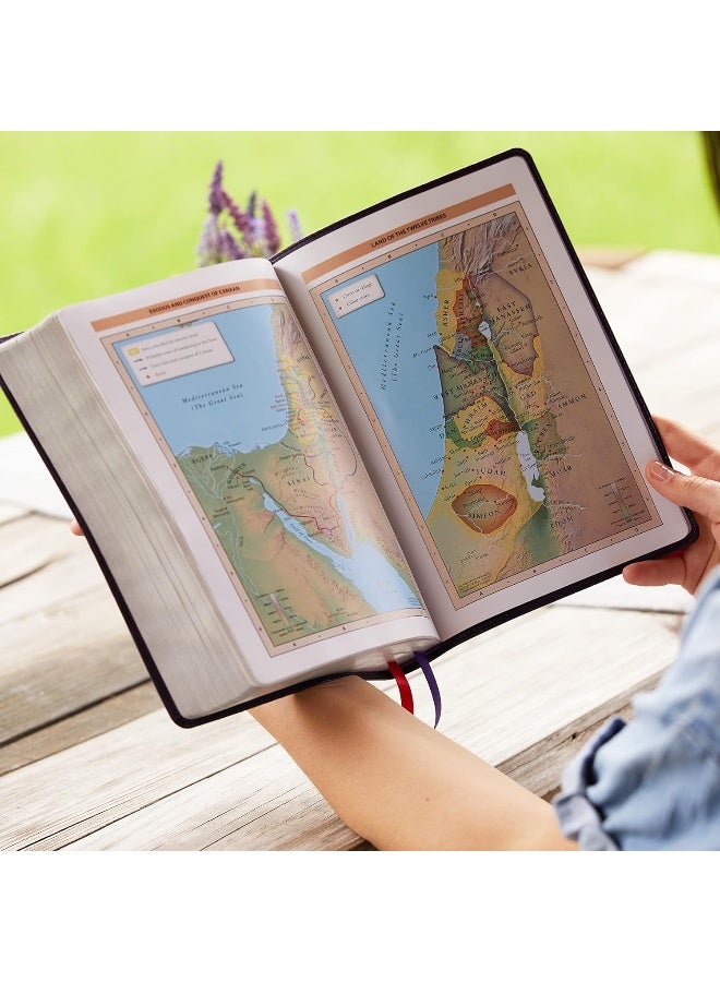 ترجمة الملك جيمس الجديدة، إنجيل مرجعي بحجم كبير، مجموعة غلاف فن الآيات، جلد ناعم، بنفسجي، مفهرس بالإبهام، حروف حمراء، طباعة مريحة: الكتاب المقدس، ترجمة الملك جيمس الجديدة - Image 5