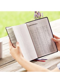 NKJV, Giant Print Center-Column Reference Bible, Verse Art Cover Collection, Leathersoft, Purple, Thumb Indexed, Red Letter, Comfort Print: Holy Bible, New King James Version  - Image 3
