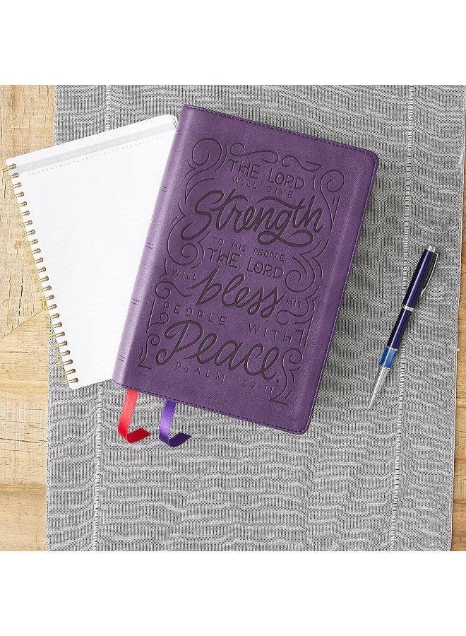 ترجمة الملك جيمس الجديدة، إنجيل مرجعي بحجم كبير، مجموعة غلاف فن الآيات، جلد ناعم، بنفسجي، مفهرس بالإبهام، حروف حمراء، طباعة مريحة: الكتاب المقدس، ترجمة الملك جيمس الجديدة - Image 4