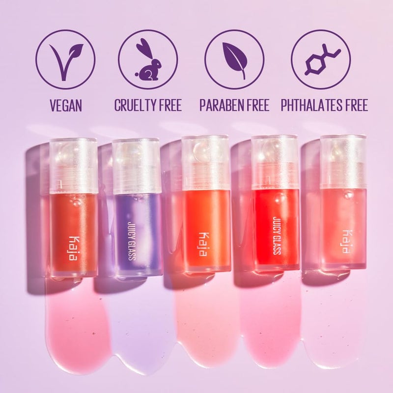 Kaja Juicy Glass Lip Plumping Oil | 02 Raspberry Refresher | Hydrating, Feel Plumped and Lightweight with Vitamin Tree Fruit Oil, Vegan, Cruelty-Free, Clear Tint Stain Shine Gloss Plumper - Image 4