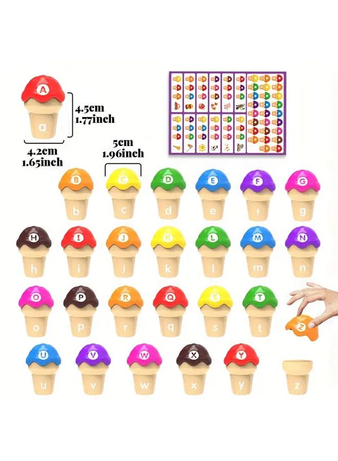 Letter Learning Toys Ice Cream Counting Color Classification Stacked Pairing Educational Set - Image 2