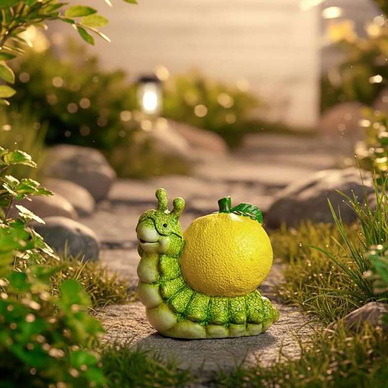 Pan Home Green Polyresin Snail Sculpture - Image 1