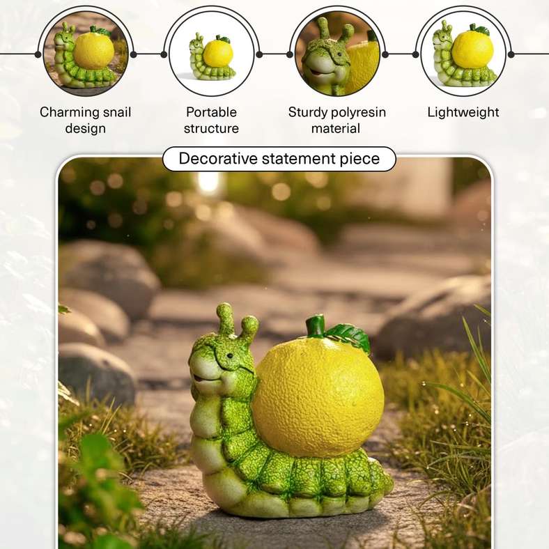 Pan Home Green Polyresin Snail Sculpture - Image 4