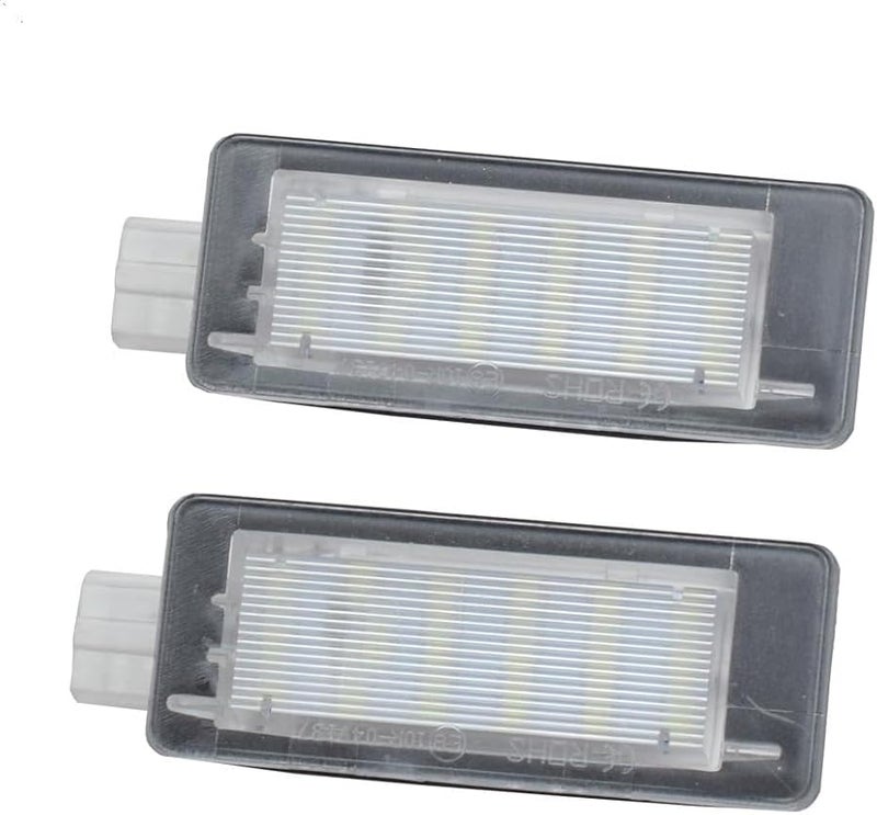 قطعتان من مصابيح لوحة الترخيص LED البيضاء المتوافقة مع رينو سينيك، فلوانس، كابتشر - Image 2