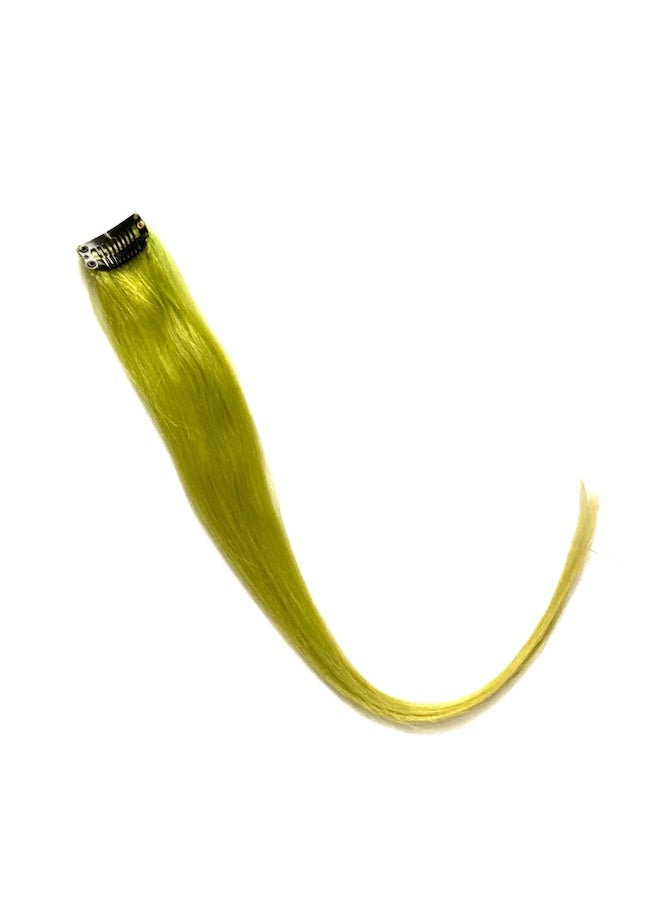 Keep Calm and Clip Em In Lime Green Highlights Clip-in Remy Hair Extension  - Image 1