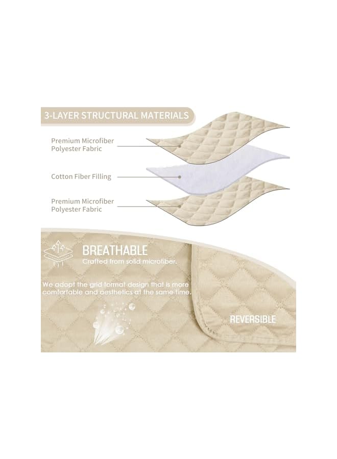 The Bros Couch Slipcover, L Shape Sofa Cover Sectional Couch Chaise Lounge Cover Double - Sided Reversible Sofa Cover Furniture Protector with Elastic Straps Cover for Home Kids Pets (Khaki, XL) - Image 3