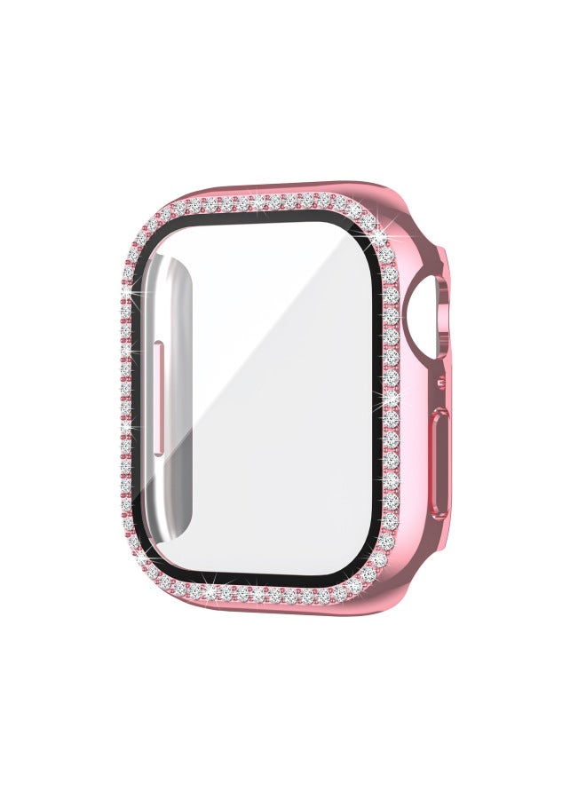 غطاء حماية لـ Apple Watch 7 - غلاف مدمج من البولي كربونيت مطلي بالكهرباء مع فيلم مقوى مزدوج التثقيب - مناسب أيضًا لـ iWatch 8 - Image 1