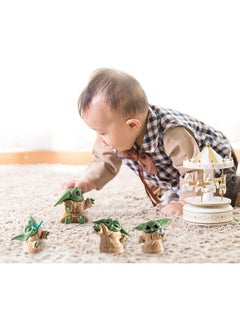 Trunkin Trunkin Baby Yoda Rubber Doll Gift Toys 2-2.4 Inch Mandalorian Yoda Baby Action Toys (Set A) | Yoda Figures 6Pcs/Set Action Figurine,Multicolor  - Image 4