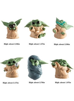 Trunkin Trunkin Baby Yoda Rubber Doll Gift Toys 2-2.4 Inch Mandalorian Yoda Baby Action Toys (Set A) | Yoda Figures 6Pcs/Set Action Figurine,Multicolor  - Image 2