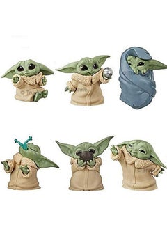 Trunkin Trunkin Baby Yoda Rubber Doll Gift Toys 2-2.4 Inch Mandalorian Yoda Baby Action Toys (Set A) | Yoda Figures 6Pcs/Set Action Figurine,Multicolor  - Image 3