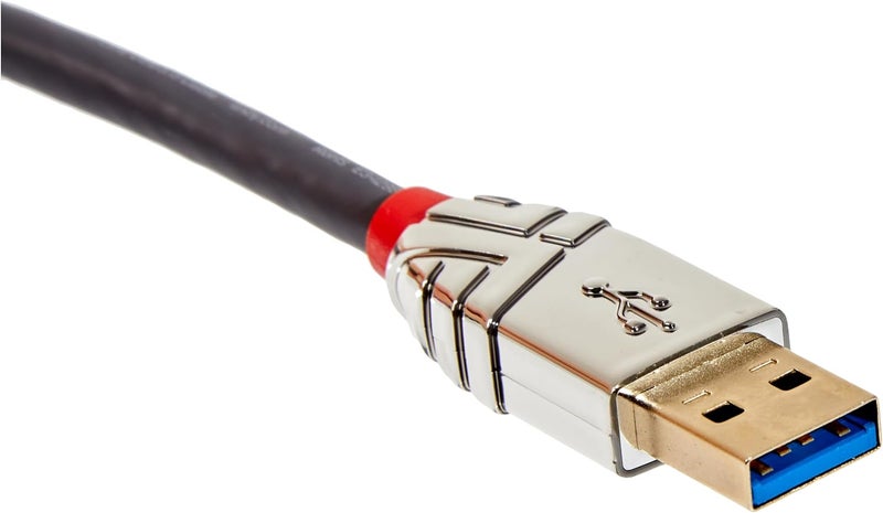 ليندا LINDY 36661 كابل USB 3.0 من النوع A إلى B، خط كرومو - رمادي، 1 متر - Image 3