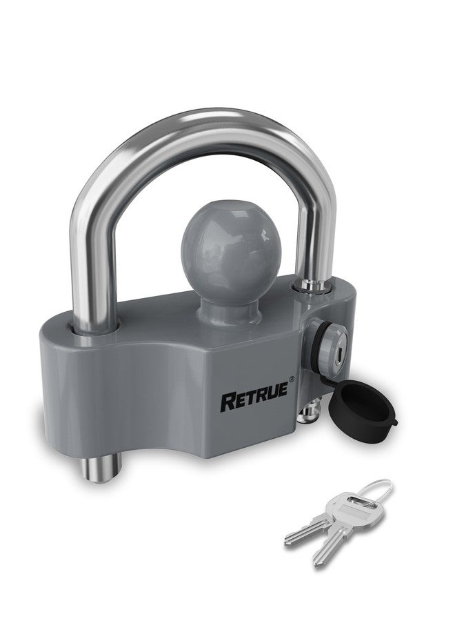 RETRUE Universal Coupler Lock Heavy Duty Trailer Hitch Locks Ball Hitch Tow Hitch Lock for 1-7/8 Inch, 2 Inch, 2-5/16 Inch Couplers, Grey - Image 1