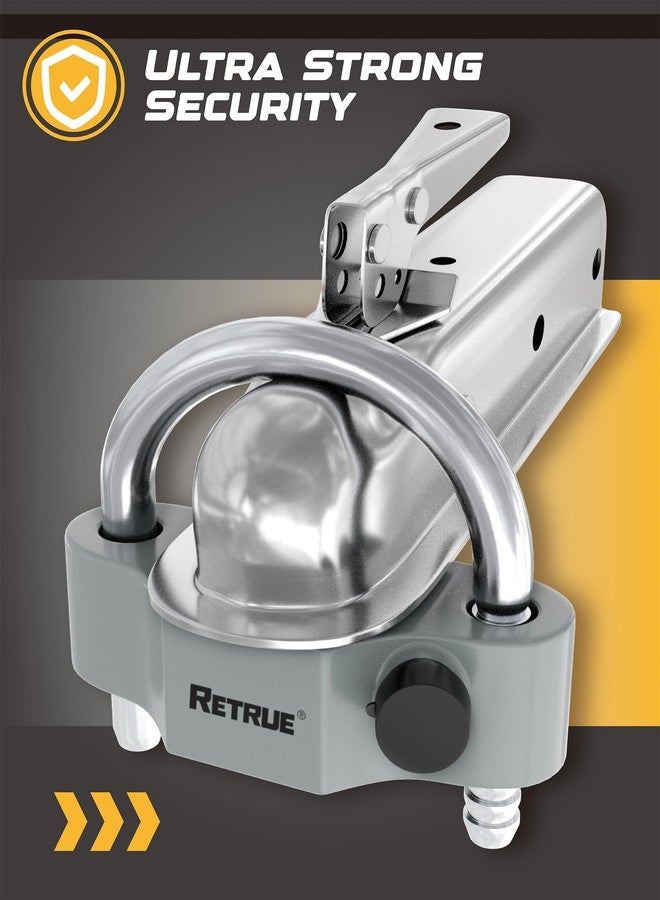 RETRUE Universal Coupler Lock Heavy Duty Trailer Hitch Locks Ball Hitch Tow Hitch Lock for 1-7/8 Inch, 2 Inch, 2-5/16 Inch Couplers, Grey - Image 4