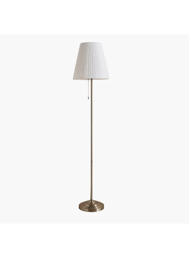 Home Box Haskett Lynee Metal Floor Lamp with Pleated Shade and Pull Chain Dimmer Switch - 155 cm