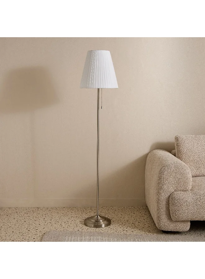 Home Box Haskett Lynee Metal Floor Lamp with Pleated Shade and Pull Chain Dimmer Switch - 155 cm