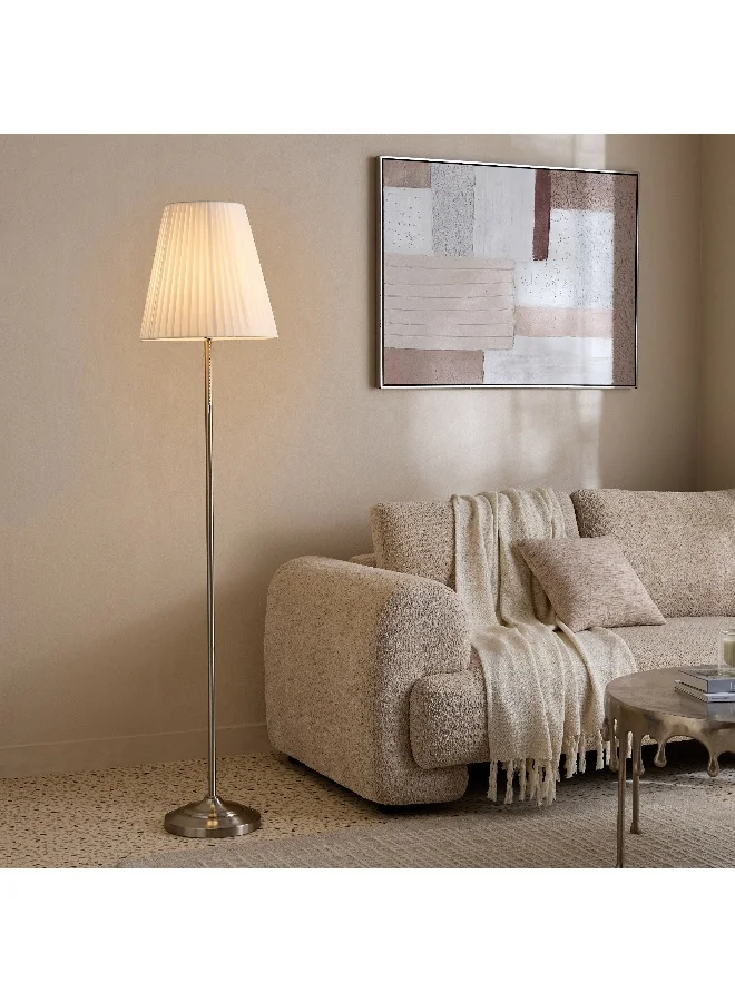 Home Box Haskett Lynee Metal Floor Lamp with Pleated Shade and Pull Chain Dimmer Switch - 155 cm