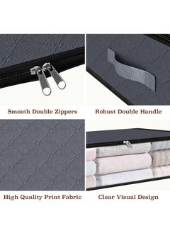 Arabest Under Bed Storage Bags - Foldable Large Capacity Organizers for Clothes, Bedding & Toys with Durable Handles | Gray 6-Pack (Ideal for Home Storage)  - Image 3