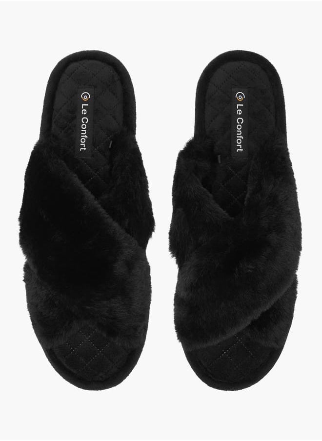 Le Confort - Women Faux Fur Textured Bedroom Slippers - Image 1