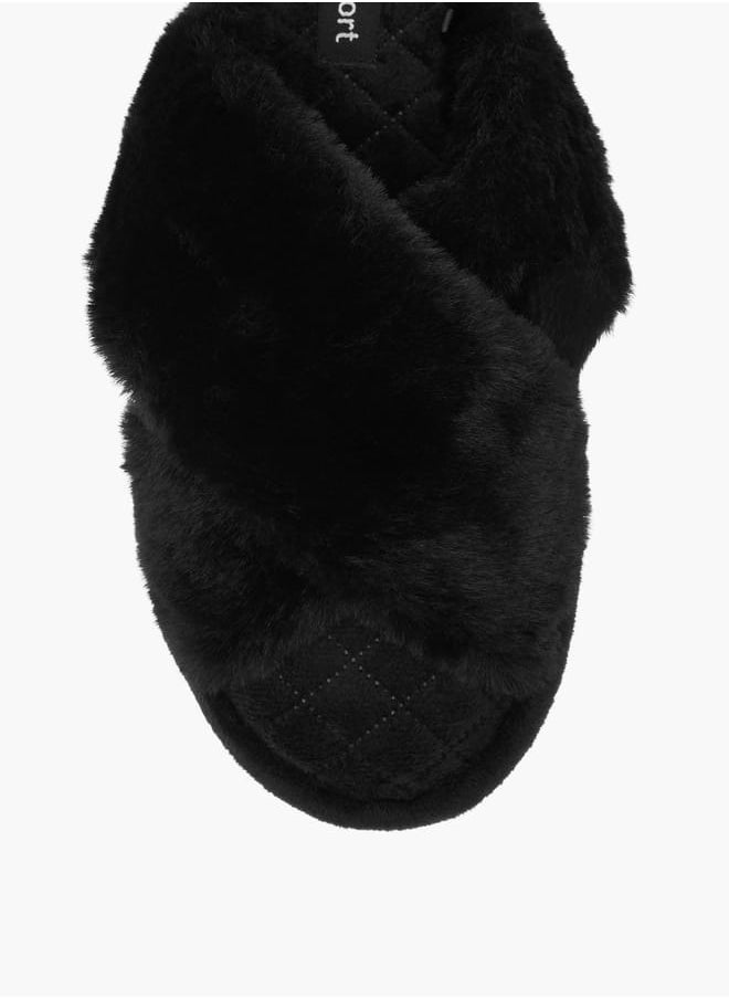 Le Confort - Women Faux Fur Textured Bedroom Slippers - Image 1