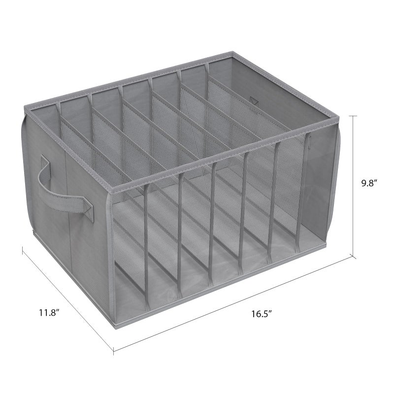Zilink Upgraded Wardrobe Clothes Organizer with Support Board Clear Pants Organizer Bins for Closet with 7 Grids Divider Sweater Organizer for Closet for Jean Pant Sweater Legging T-Shirt, 3 Pack - Image 5