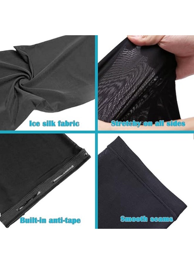 فاييت زوجان من أكمام الساق الضاغطة القابلة للتنفس، ودعم طويل للركبة والساق مع حماية من الأشعة فوق البنفسجية، وأكمام رياضية غير قابلة للانزلاق للجري وركوب الدراجات وكرة القدم وكرة السلة - Image 2