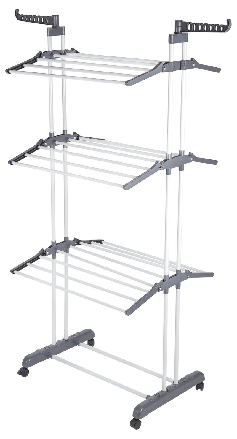 ديلكاسا حامل تجفيف الملابس ذو 3 طبقات، حامل تجفيف القماش متعدد الأغراض - Image 1