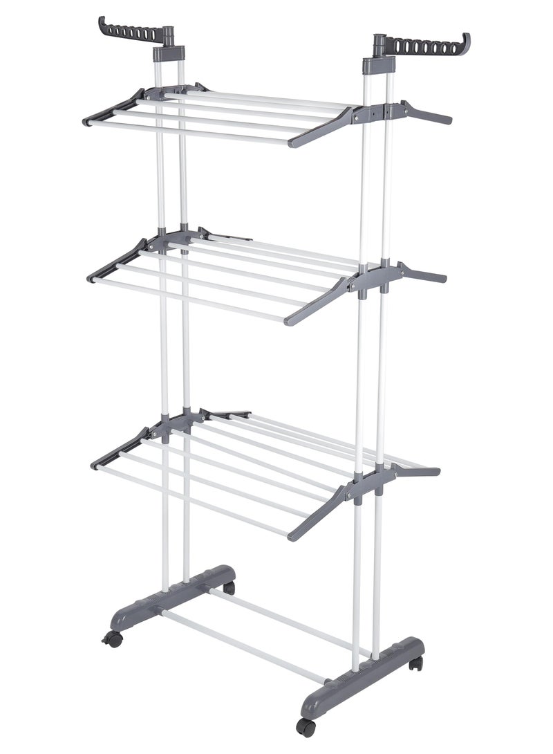 ديلكاسا حامل تجفيف الملابس ذو 3 طبقات، حامل تجفيف القماش متعدد الأغراض - Image 1