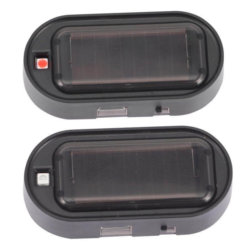 Garneck 2pcs Red Solar Car Alarm Lamp LED Flashing Theft Alert Light - Image 2