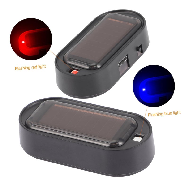 Garneck 2pcs Red Solar Car Alarm Lamp LED Flashing Theft Alert Light - Image 4