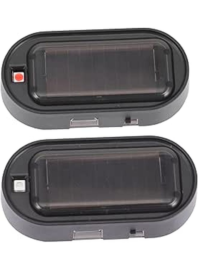 Garneck 2pcs Red Solar Car Alarm Lamp LED Flashing Theft Alert Light - Image 1