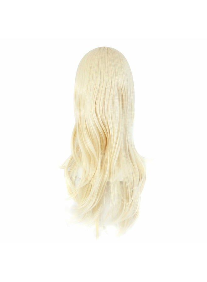 MapofBeauty 28" 70cm Long Curly Hair Ends Costume Cosplay Wig (Light Blonde)  - Image 2