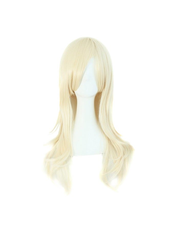 MapofBeauty 28" 70cm Long Curly Hair Ends Costume Cosplay Wig (Light Blonde)  - Image 1