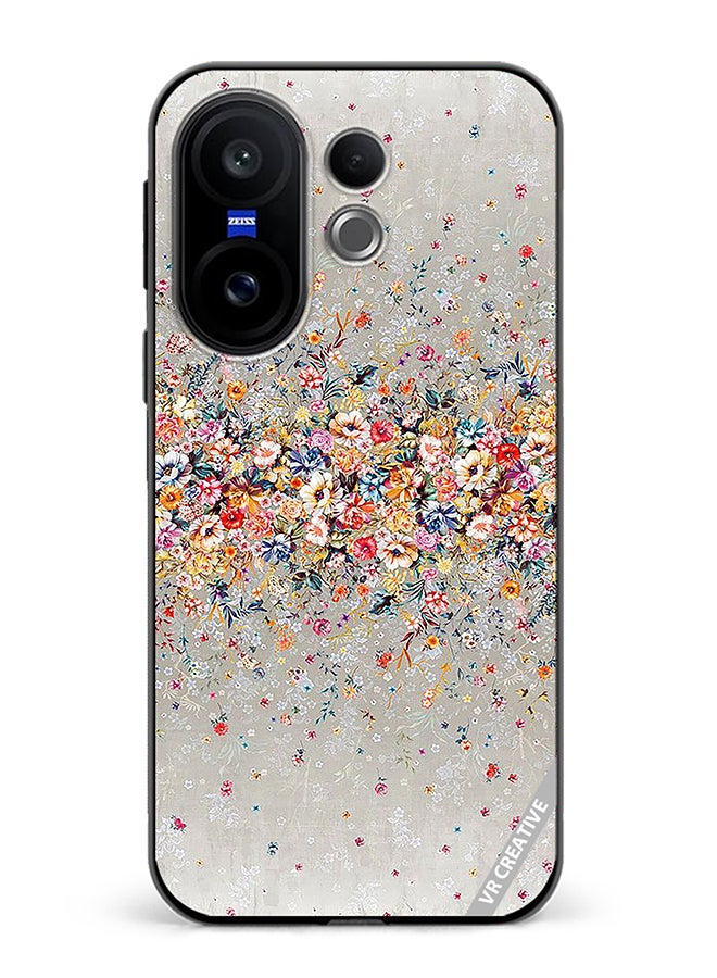 Protective Case Cover For Vivo X200 FE Digital Floral Garland Design Multicolour